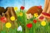 Buchcover und Innenansicht für das Buch: Das superdicke Stickerheft - Frühling