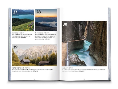 Buchcover und Innenansicht für das Buch: KOMPASS Dein Augenblick Region Zugspitze