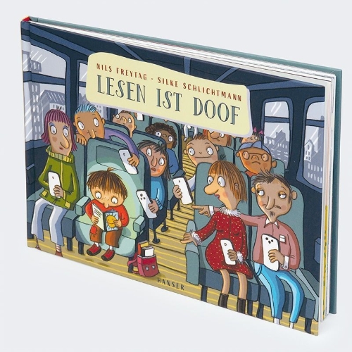 Buchcover und Innenansicht für das Buch: Lesen ist doof