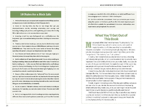 Buchcover und Innenansicht für das Buch: I Will Teach You to Be Rich