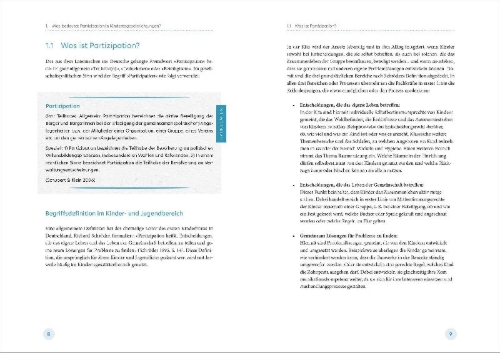 Buchcover und Innenansicht für das Buch: Partizipation in Krippe und Kita
