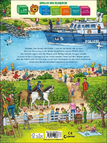 Buchcover und Innenansicht für das Buch: Wo ist das kleine Polizeiauto?