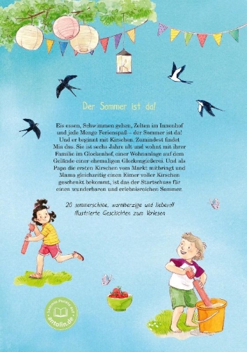 Buchcover und Innenansicht für das Buch: Sommergeschichten aus dem Glockenhof