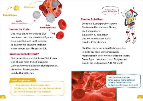 Buchcover und Innenansicht für das Buch: WAS IST WAS Erstes Lesen Band 14. Unser Körper