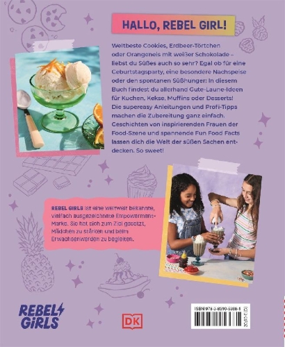 Buchcover und Innenansicht für das Buch: Rebel Girls - das Original. Cookbook for Rebel Girls Sweet