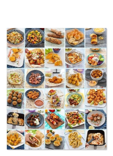 Buchcover und Innenansicht für das Buch: Rezepte für den AIRFRYER