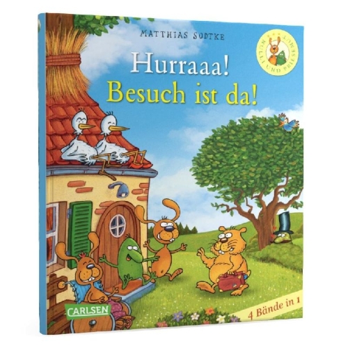 Buchcover und Innenansicht für das Buch: Nulli & Priesemut: Hurraaa! Besuch ist da! - 4 Bände in 1