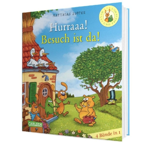 Buchcover und Innenansicht für das Buch: Nulli & Priesemut: Hurraaa! Besuch ist da! - 4 Bände in 1