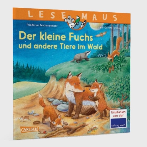 Buchcover und Innenansicht für das Buch: LESEMAUS 181: Der kleine Fuchs und andere Tiere im Wald