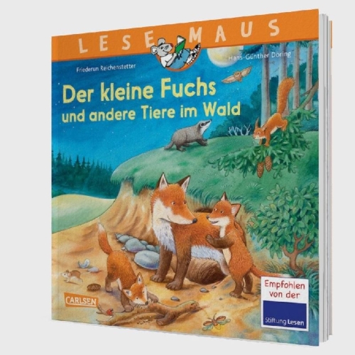 Buchcover und Innenansicht für das Buch: LESEMAUS 181: Der kleine Fuchs und andere Tiere im Wald