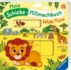 Buchcover und Innenansicht für das Buch: Mein Schiebe-Mitmachbuch - Wilde Tiere