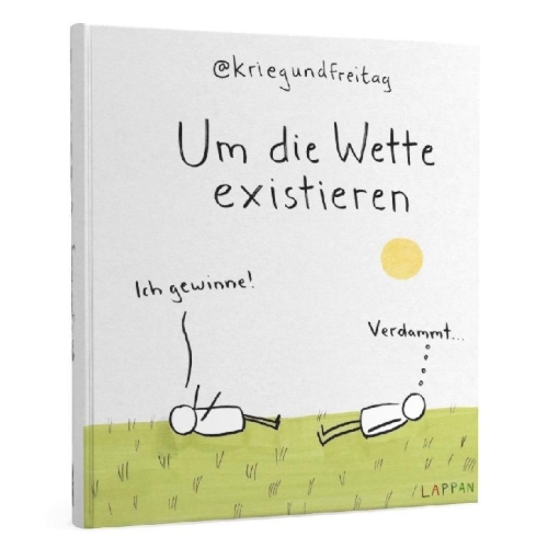 Buchcover und Innenansicht für das Buch: kriegundfreitag: Um die Wette existieren