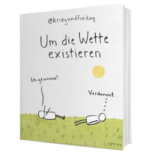 Buchcover und Innenansicht für das Buch: kriegundfreitag: Um die Wette existieren