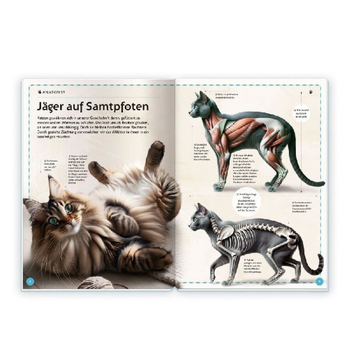 Buchcover und Innenansicht für das Buch: TRÖTSCH - Kinderbuch Das großartige Buch der Katzen| Ab 8 Jahren