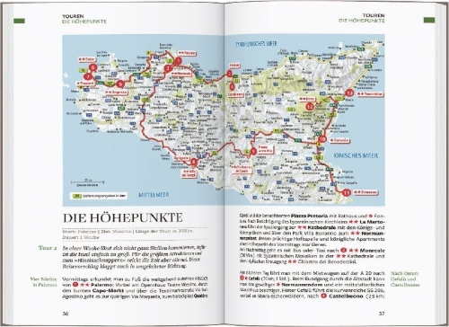 Buchcover und Innenansicht für das Buch: Baedeker Reiseführer Sizilien