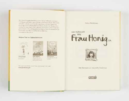 Buchcover und Innenansicht für das Buch: Und plötzlich war Frau Honig da