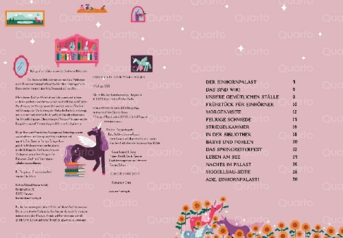 Buchcover und Innenansicht für das Buch: Busy Builders Unicorn Palace