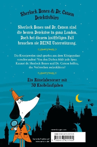 Buchcover und Innenansicht für das Buch: Sherlock Bones and the Case of the Crown Jewels