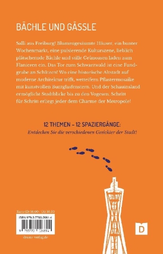 Buchcover und Innenansicht für das Buch: Zu Fuß durch Freiburg
