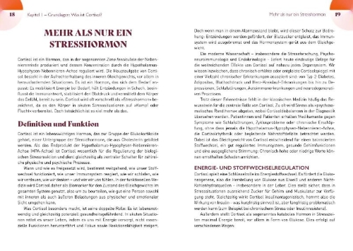 Buchcover und Innenansicht für das Buch: Die Cortisol-Formel