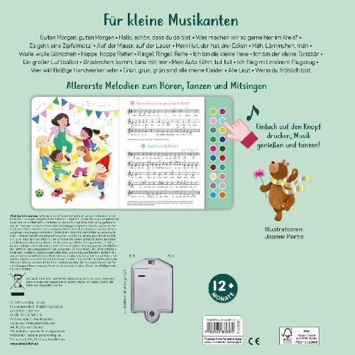 Buchcover und Innenansicht für das Buch: Sing mit! Tanzlieder
