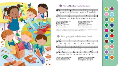 Buchcover und Innenansicht für das Buch: Sing mit! Tanzlieder