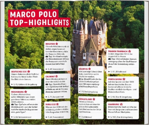 Buchcover und Innenansicht für das Buch: MARCO POLO Reiseführer Mosel