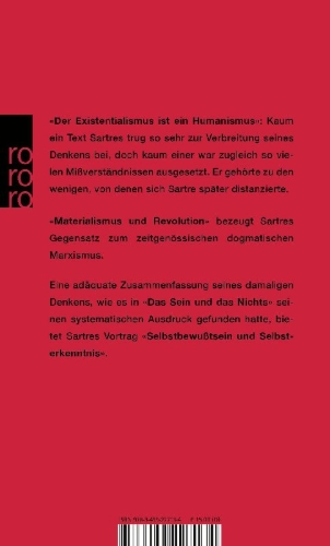 Buchcover und Innenansicht für das Buch: Der Existentialismus ist ein Humanismus und andere philosophische Essays 1943 - 1948