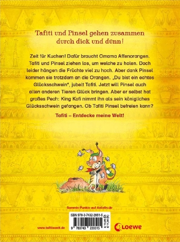 Buchcover und Innenansicht für das Buch: Tafiti (Band 24) - Ein Glücksschwein mit Pinselohren
