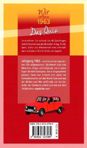 Buchcover und Innenansicht für das Buch: Wir vom Jahrgang 1963 - Das Quiz