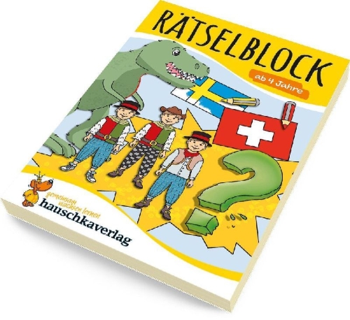 Buchcover und Innenansicht für das Buch: Rätselblock ab 4 Jahre