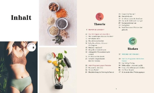 Buchcover und Innenansicht für das Buch: Abnehmen am Bauch - Das Rezeptbuch