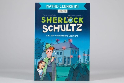 Buchcover und Innenansicht für das Buch: Mathe-Lernkrimi - Sherlock Schultz und der unsichtbare Diamant