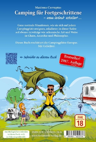 Buchcover und Innenansicht für das Buch: Camping für Fortgeschrittene - wenn Urlaub eskaliert