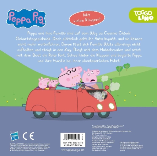 Buchcover und Innenansicht für das Buch: Peppa's Vehicle Adventure
