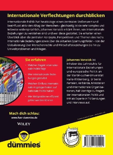 Buchcover und Innenansicht für das Buch: Internationale Beziehungen für Dummies