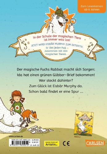 Buchcover und Innenansicht für das Buch: Die Schule der magischen Tiere ermittelt 1: Der grüne Glibber-Brief (Zum Lesenlernen)
