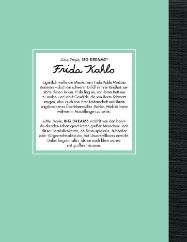 Buchcover und Innenansicht für das Buch: Pequeña y grande: Frida Kahlo