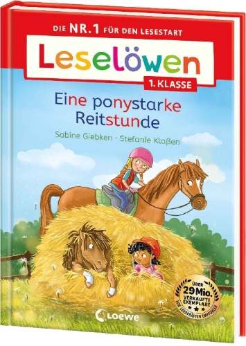 Buchcover und Innenansicht für das Buch: Leselöwen 1. Klasse - Eine ponystarke Reitstunde