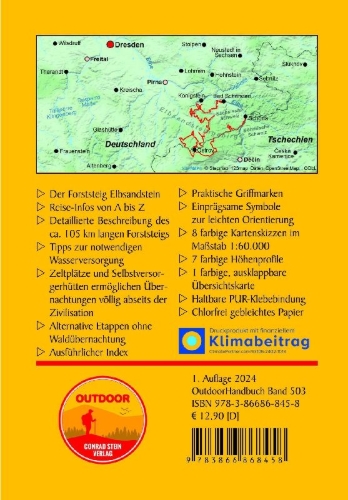 Buchcover und Innenansicht für das Buch: Forststeig Elbsandstein von Schöna nach Bad Schandau