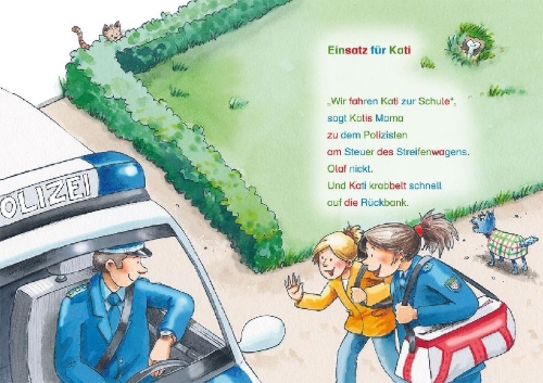 Buchcover und Innenansicht für das Buch: Silbengeschichten zum Lesenlernen - Polizeigeschichten