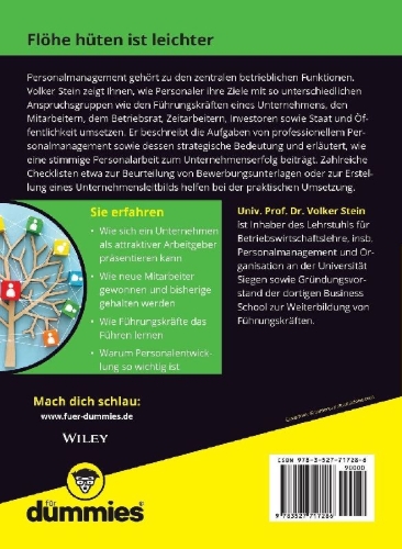 Buchcover und Innenansicht für das Buch: Personalmanagement für Dummies