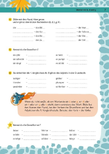 Buchcover und Innenansicht für das Buch: Team Drachenstark: Das großes Trainingsbuch Deutsch 3. Klasse