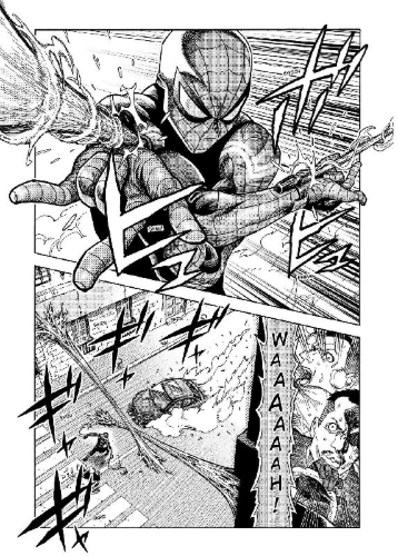 Buchcover und Innenansicht für das Buch: Spider-Man: Fake Red (Manga)