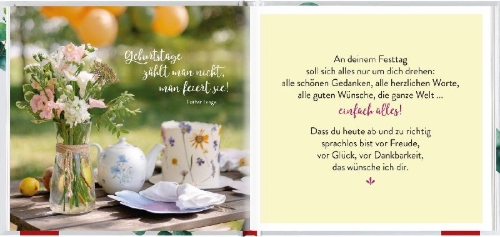 Buchcover und Innenansicht für das Buch: Zum Geburtstag viele gute Wünsche