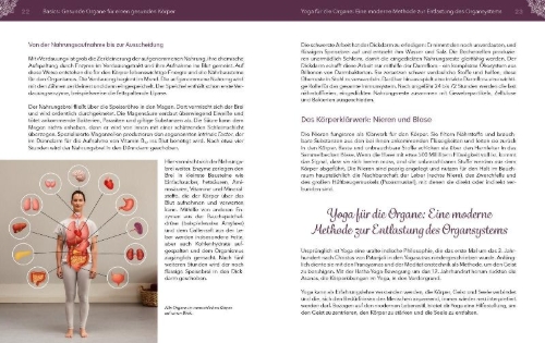 Buchcover und Innenansicht für das Buch: Yoga für die Organe