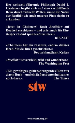 Buchcover und Innenansicht für das Buch: Reality+. Virtual Worlds and the Problems of Philosophy