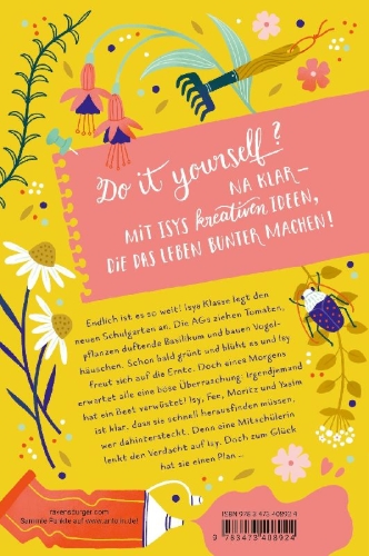 Buchcover und Innenansicht für das Buch: Ist doch Isy!, Band 3 - Von Origamiblumen, Vogelhäuschen und meinem grünen Daumen