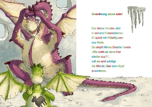 Buchcover und Innenansicht für das Buch: Silbengeschichten zum Lesenlernen - Drachengeschichten