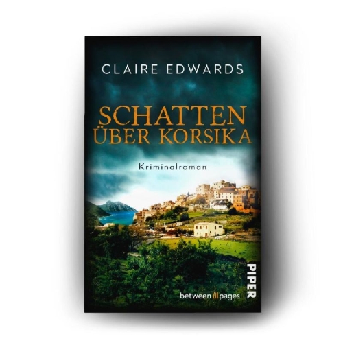 Buchcover und Innenansicht für das Buch: Schatten über Korsika